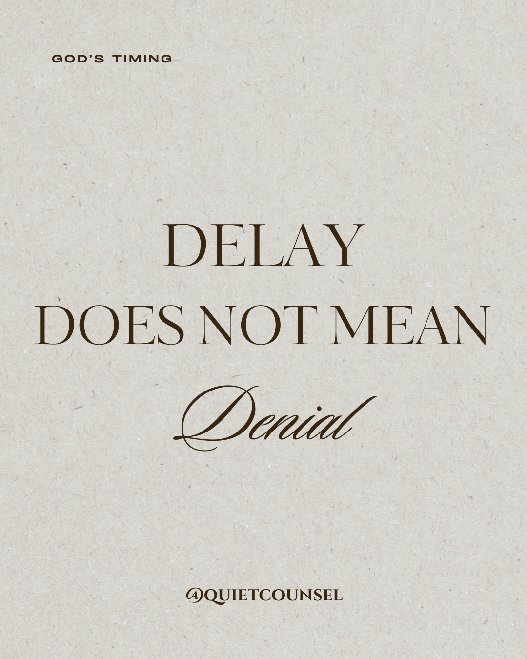 God’s Timing